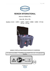 Renson 138980 Manuel D'installation, De Mise En Service Et D'entretien