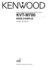 Kenwood KVT-M700 Mode D'emploi