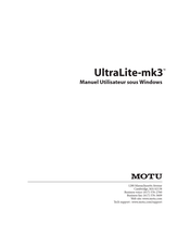 MOTU UltraLite- mk3 Manuel Utilisateur