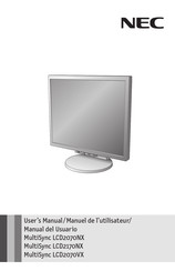 NEC MultiSync LCD2070NX Manuel De L'utilisateur