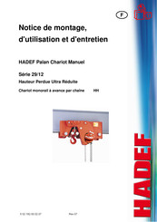 HADEF 29/12 HH Série Notice De Montage, D'utilisation Et D'entretien