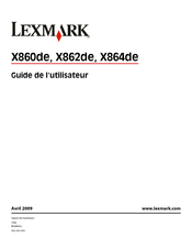 Lexmark X860de Guide De L'utilisateur