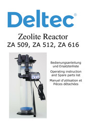 Deltec Zeolite Reactor ZA 616 Manuel D'utilisation