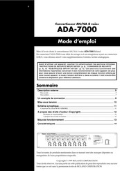 Roland ADA-7000 Mode D'emploi