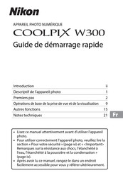 Nikon Coolpix W300 Guide De Démarrage Rapide