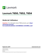 Lexmark T652 Guide De L'utilisateur