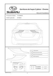 Subaru OUTBACK Manuel D'installation