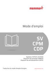 Memmert SV3550 Mode D'emploi