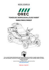 OREC Rabbit RM882 Mode D'emploi