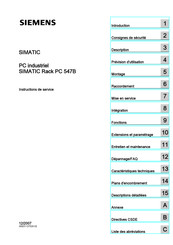 Siemens SIMATIC Rack PC 547B Instructions De Service