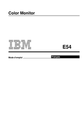 IBM E54 Mode D'emploi