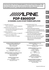 Alpine PDP-E800DSP Mode D'emploi