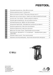 Festool C 18 Li Notice D'utilisation D'origine