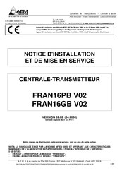 AEM FRAN16GB V02 Notice D'installation Et De Mise En Service