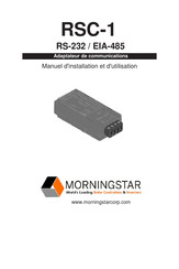 Morningstar RSC-1 Manuel D'installation Et D'utilisation