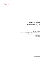 Canon PIXMA PRO-100S Série Manuel En Ligne