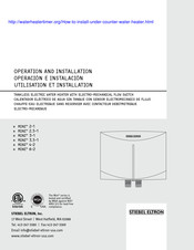 Stiebel Eltron MINI 2.5 Utilisation Et Installation