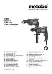 Metabo SBE 650 Notice Originale