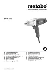 Metabo SSW 650 Notice D'utilisation Originale