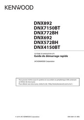 Kenwood DNX892 Guide De Démarrage Rapide
