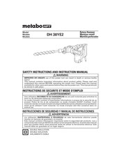 Metabo HPT DH 38YE2 Instructions De Sécurité Et Mode D'emploi