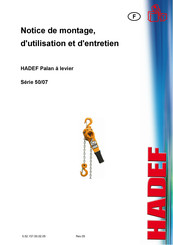 HADEF 50/07 Série Notice De Montage, D'utilisation Et D'entretien