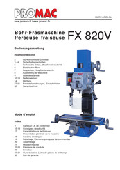 Promac FX-820V Mode D'emploi