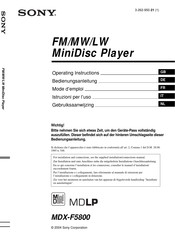 Sony MDX-F5800 Mode D'emploi