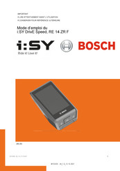 Bosch i:SY DrivE Speed Mode D'emploi