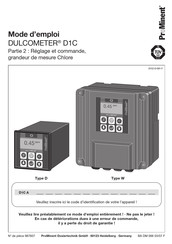 ProMinent DULCOMETER D1C AD Mode D'emploi