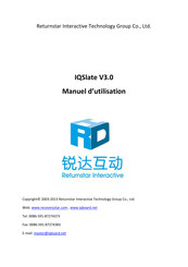 Returnstar Interactive Technology Group IQSlate V3.0 Manuel D'utilisation