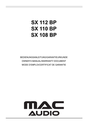 MAC Audio SX 108 BP Mode D'emploi