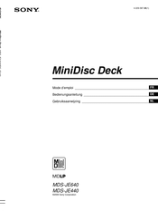 Sony MDS-JE440 Mode D'emploi