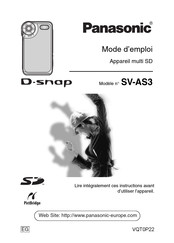 Panasonic D-snap SV-AS3 Mode D'emploi