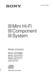 Sony MHC-GTX777 Mode D'emploi