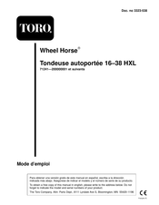 Toro Wheel Horse 16-38 HXL Mode D'emploi