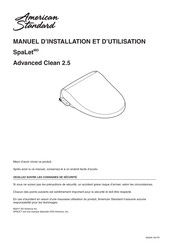 American Standard SpaLet Advanced Clean 2.5 Manuel D'installation Et D'utilisation