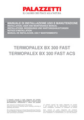 Palazzetti TERMOPALEX BX 300 FAST Notice D'installation