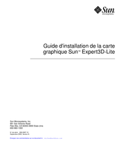 Sun Microsystems Expert3D-Lite Guide D'installation