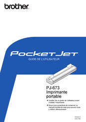 Brother PocketJet PJ-673 Guide De L'utilisateur