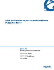 Nortel IP 2033 Guide D'utilisation