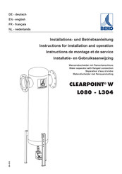 Beko CLEARPOINT W L304 Instructions De Montage Et De Service