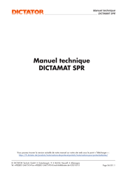 Dictator DICTAMAT SPR PN-P-V-INOX Manuel Technique