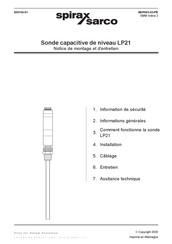 Spirax Sarco LP21 Notice De Montage Et D'entretien