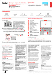 Lenovo ThinkPad T470 Consignes De Sécurité, Déclaration De Garantie Et Guide De Configuration