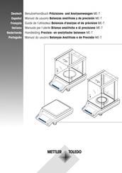 Mettler Toledo ME-T 1mg Guide De L'utilisateur