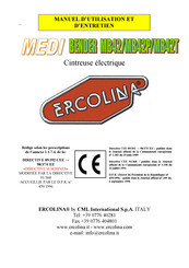 Ercolina Medi Bender MB42 Manuel D'utilisation Et D'entretien