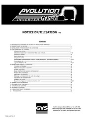 GYS Evolution PTI INVERTER GYSPOT Notice D'utilisation