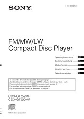 Sony CDX-GT252MP Mode D'emploi