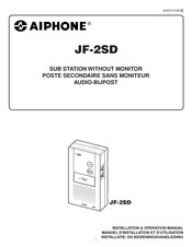 Aiphone JF-2SD Manuel D'installation Et D'utilisation